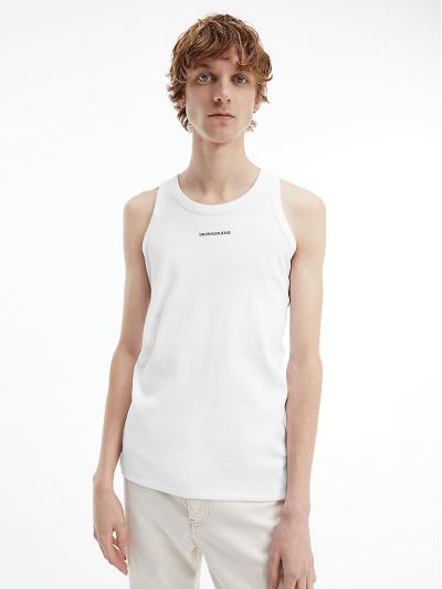 Calvin Klein Ruhák HU251155 | Calvin Klein CK The Basics Slim Organic Cotton Férfi Trikó Világos Feh
